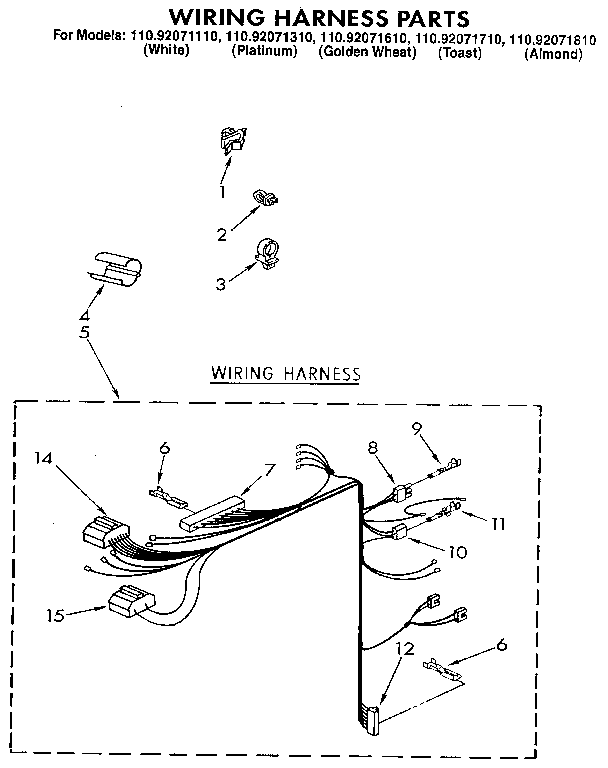 Kenmore 11092071310 wiring harness diagram