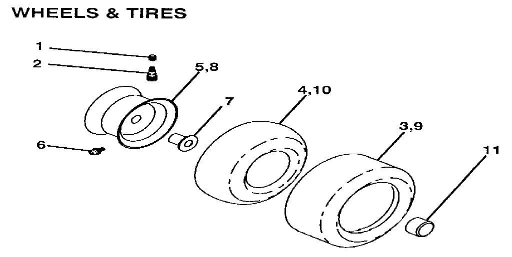 Craftsman 917255560 wheels & tires diagram
