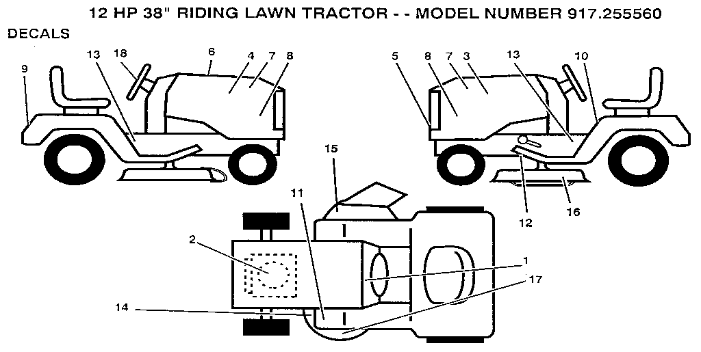 Craftsman 917255560 decals diagram