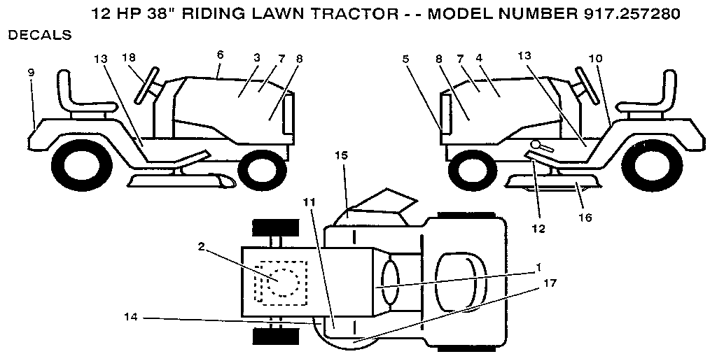 Craftsman 917257280 decals diagram