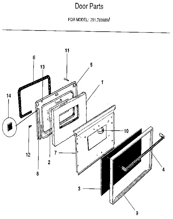 Kenmore 7917838891 door diagram