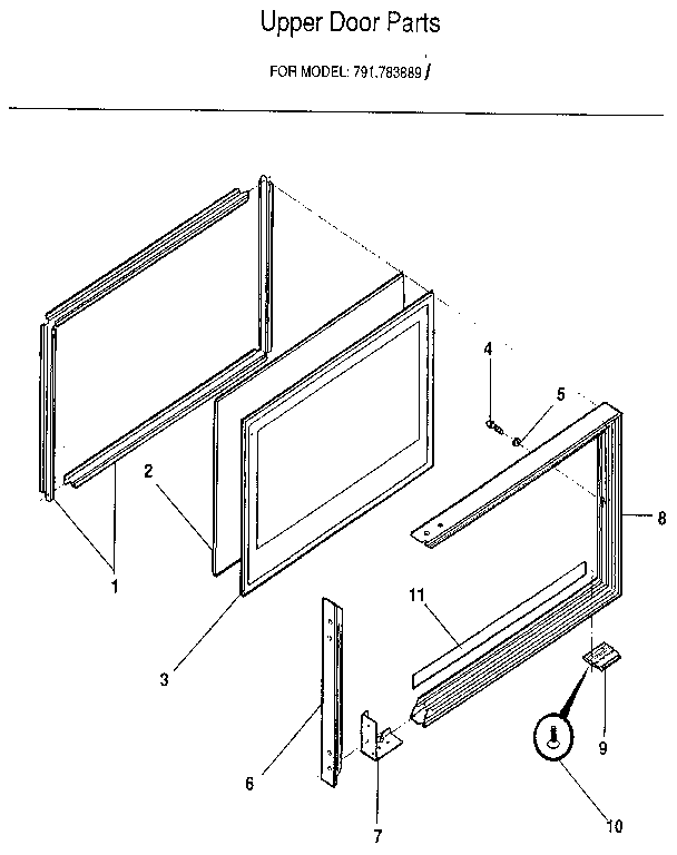 Kenmore 7917838891 upper door diagram