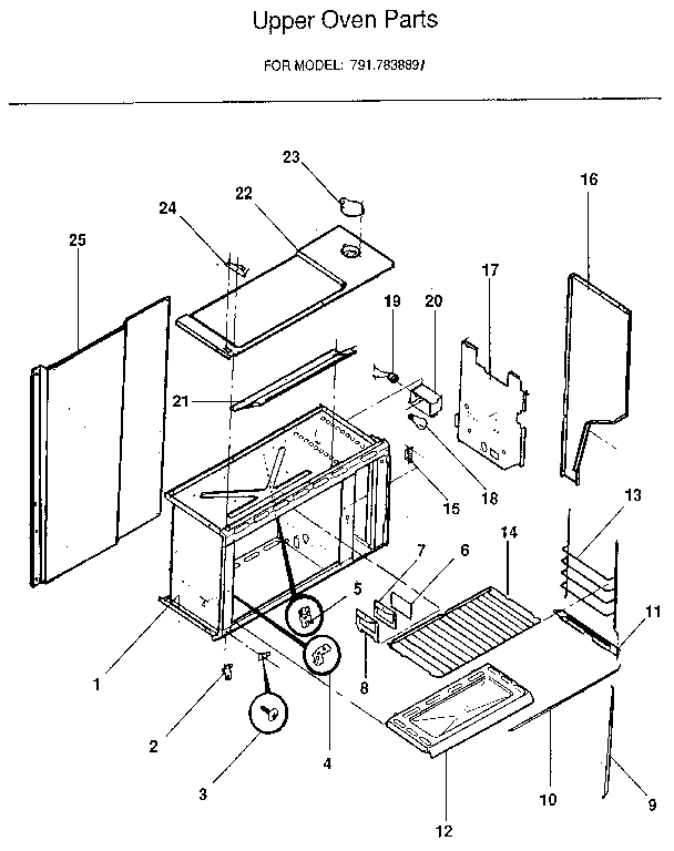 Kenmore 7917838891 upper oven diagram