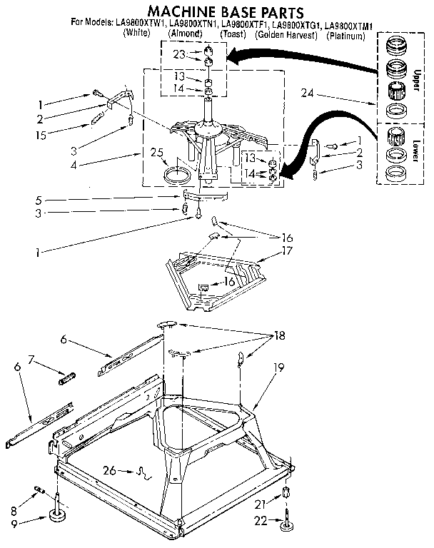 Whirlpool LA9800XTF1 machine base diagram
