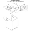 Whirlpool LA7800XTN1 top and cabinet parts diagram
