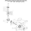 Whirlpool LA7800XTN1 brake, clutch, gearcase, motor and pump diagram