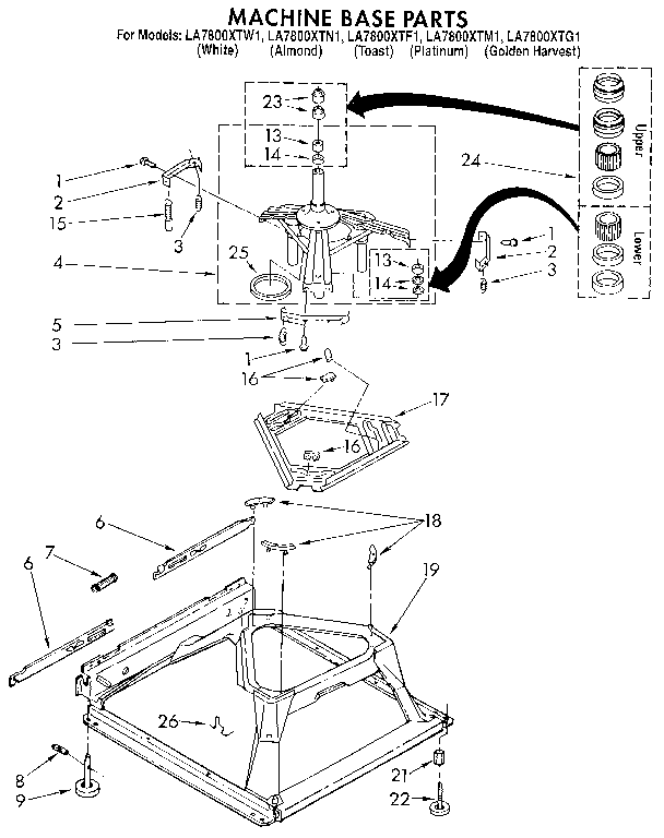 Whirlpool LA7800XTN1 machine base diagram