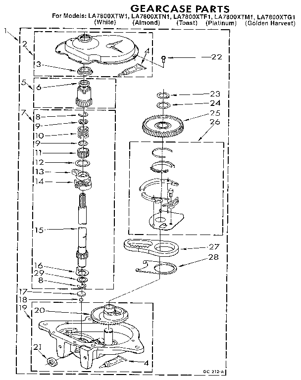 Whirlpool LA7800XTN1 gearcase diagram