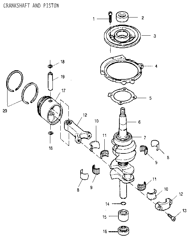 Craftsman 225581984 crankshaft and piston diagram
