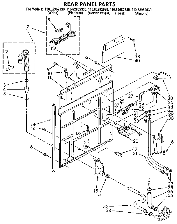 Kenmore 11082982330 rear panel diagram