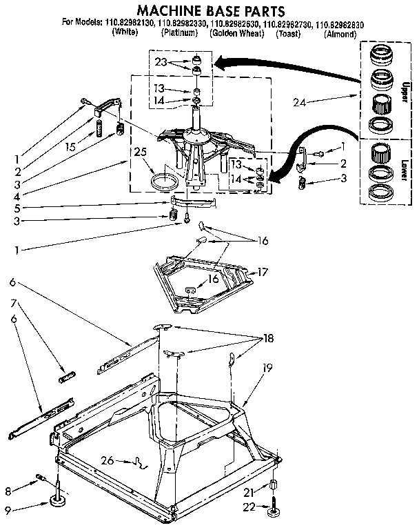 Kenmore 11082982330 machine base diagram