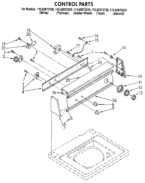 Kenmore 11082873730 control diagram