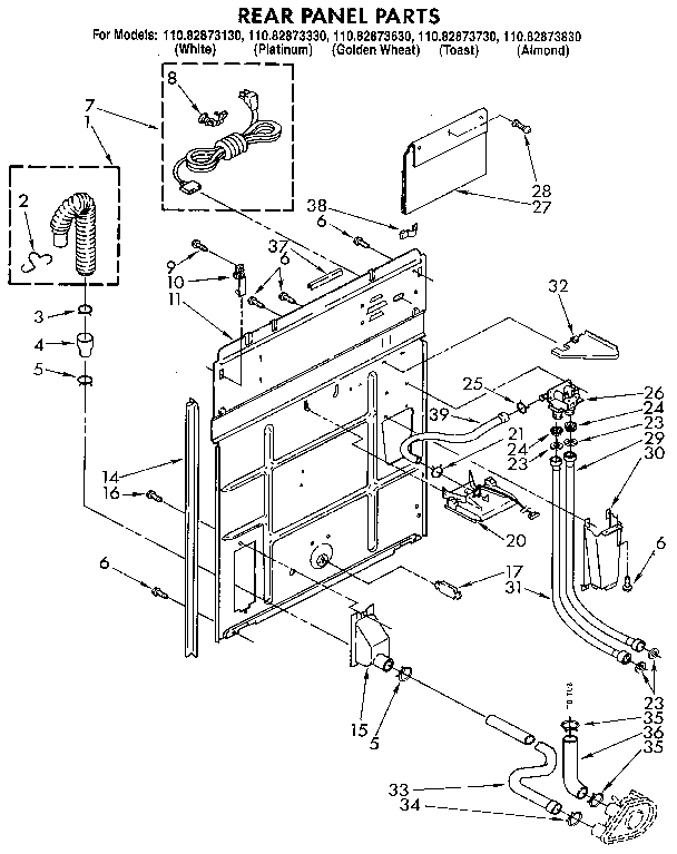 Kenmore 11082873730 rear panel diagram