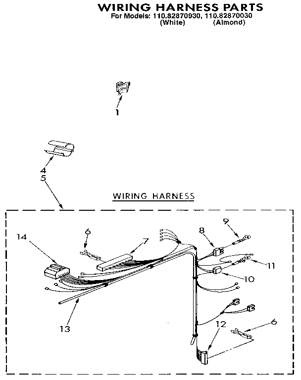 Kenmore 11082870930 wiring harness diagram