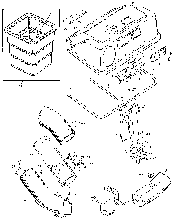 Craftsman 502255094 grass bagger diagram