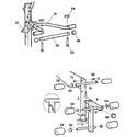 Weider E225 leg press bar & leg curl assemblies diagram