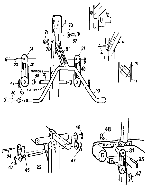 Lifestyler 15700 "flex band" attachment & arm press handle bar diagram