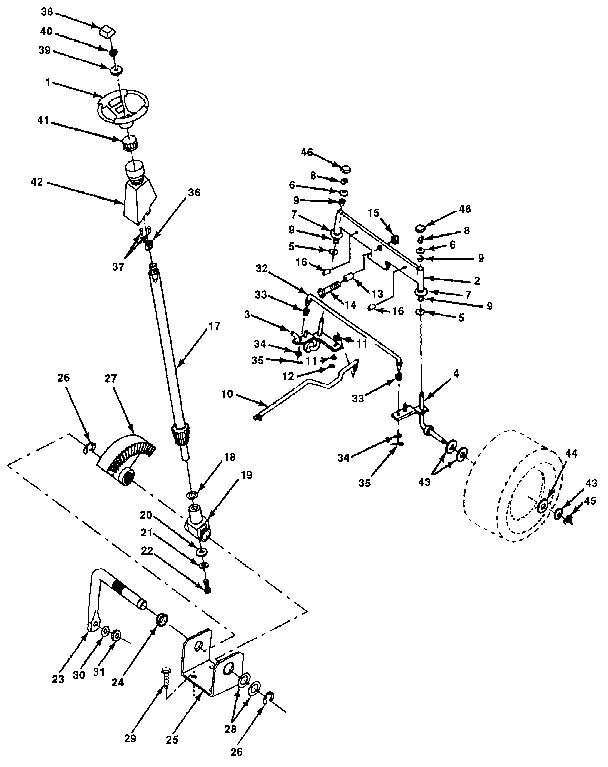 Craftsman 917255580 steering assembly diagram