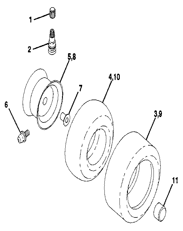 Craftsman 917255580 wheels & tires diagram