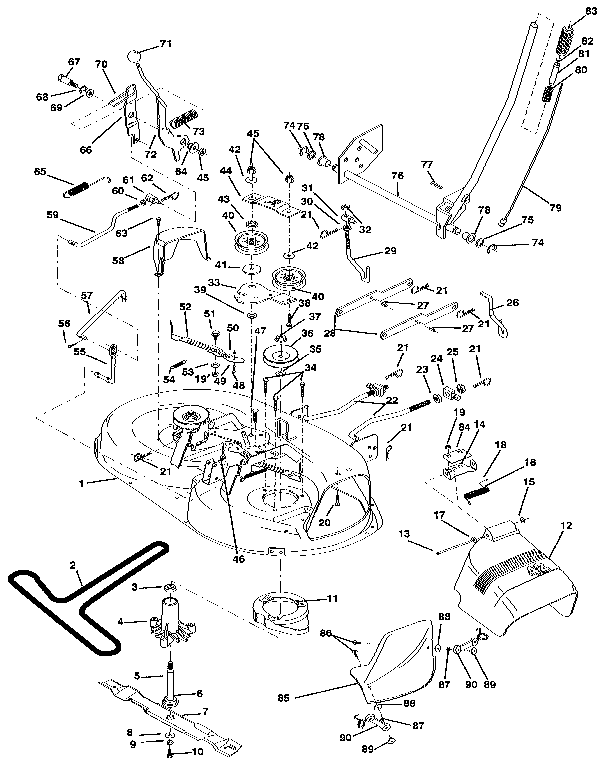 Craftsman 917255580 42" mower deck diagram