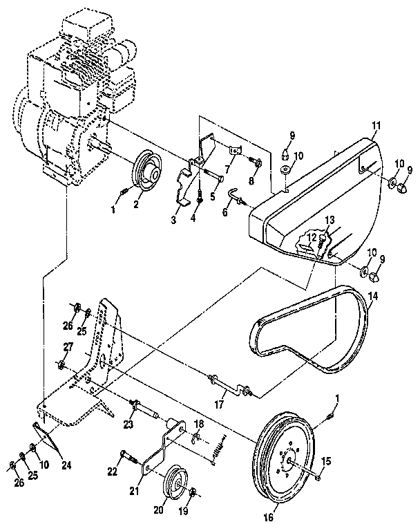Craftsman 917298331 belt guard and pulley assembly diagram