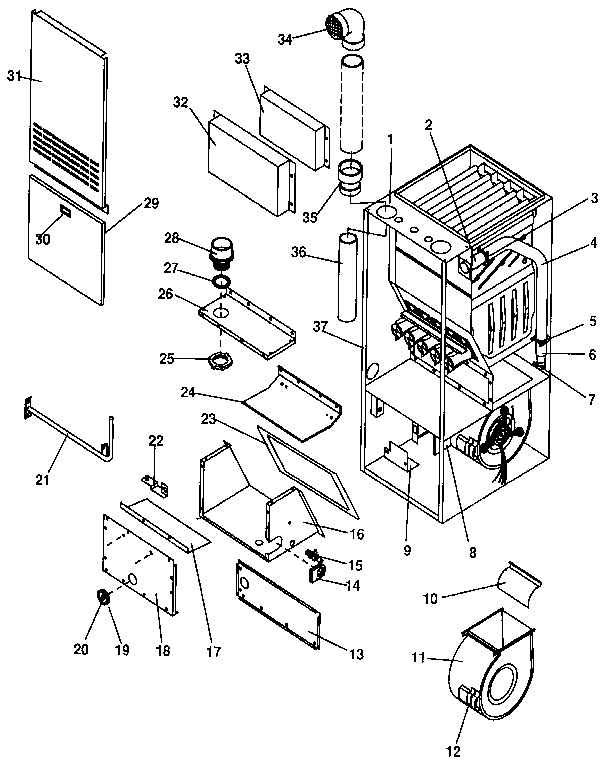 ICP NULS075BG02 non-functional replacement parts diagram