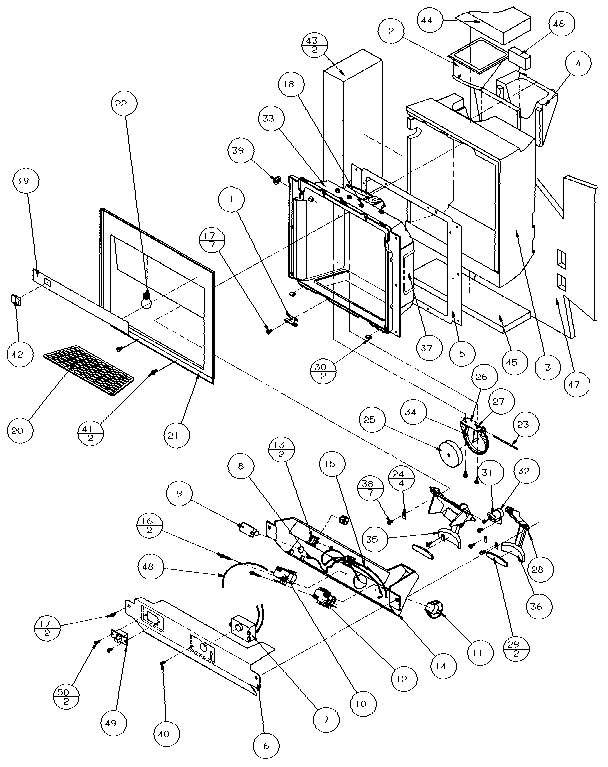 Amana 35541-P1121709W ice and water cavity diagram