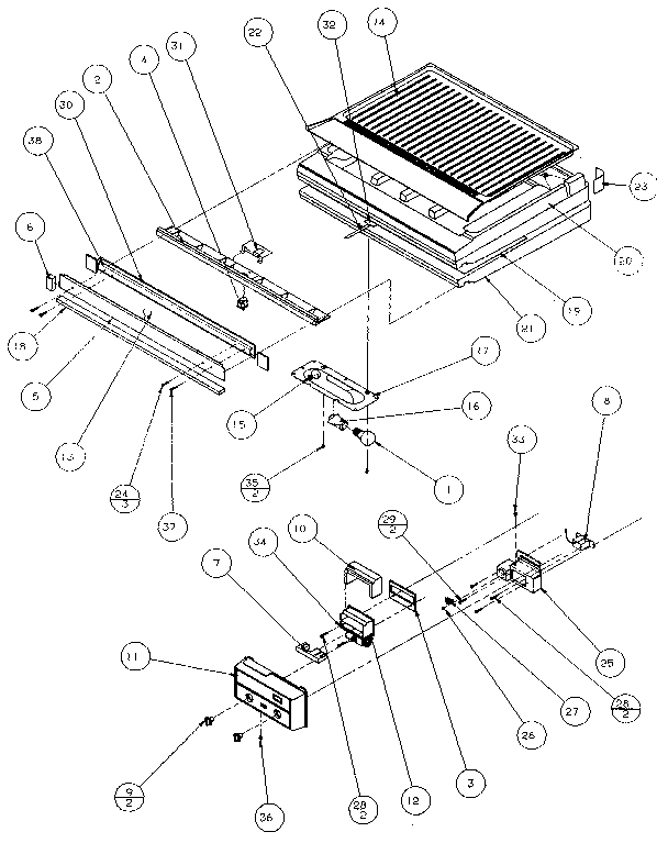 Amana 85161-P1117111W comparment separator/divider block diagram