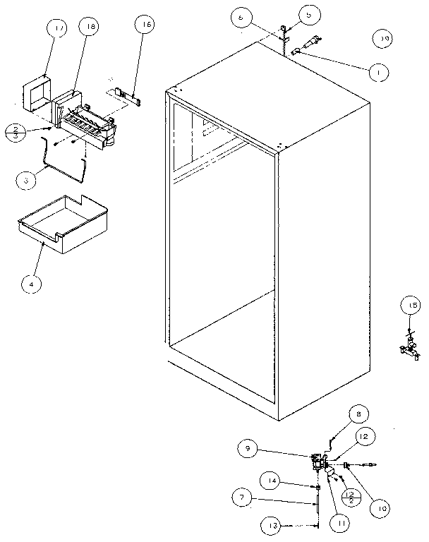 Amana 85161-P1117111W icemaker / water supply diagram