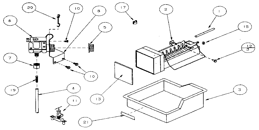 Amana 85161-P1117111W icemaker diagram