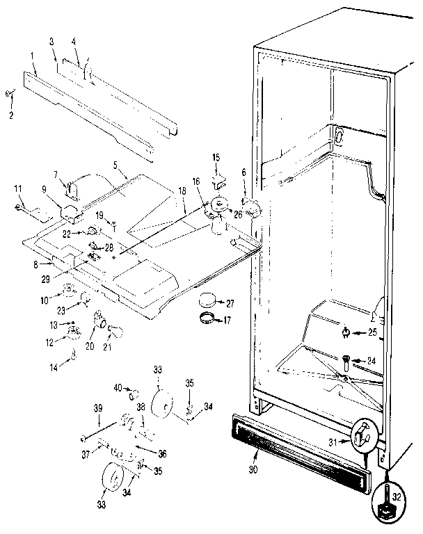 Jenn-Air JRT196B/MBJ55B fresh food compartment diagram