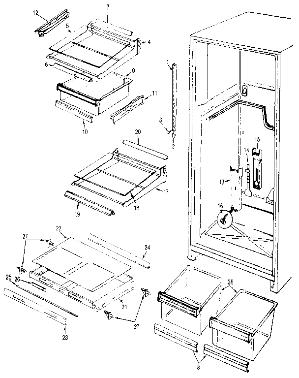 Jenn-Air JRT196B/MBJ55B shelves & accessories diagram