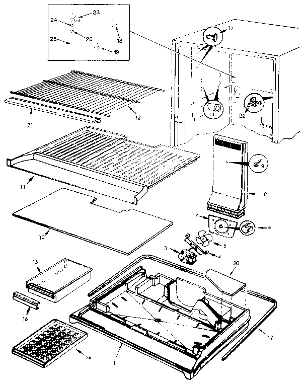 Jenn-Air JRT196B/MBJ55B freezer compartment diagram