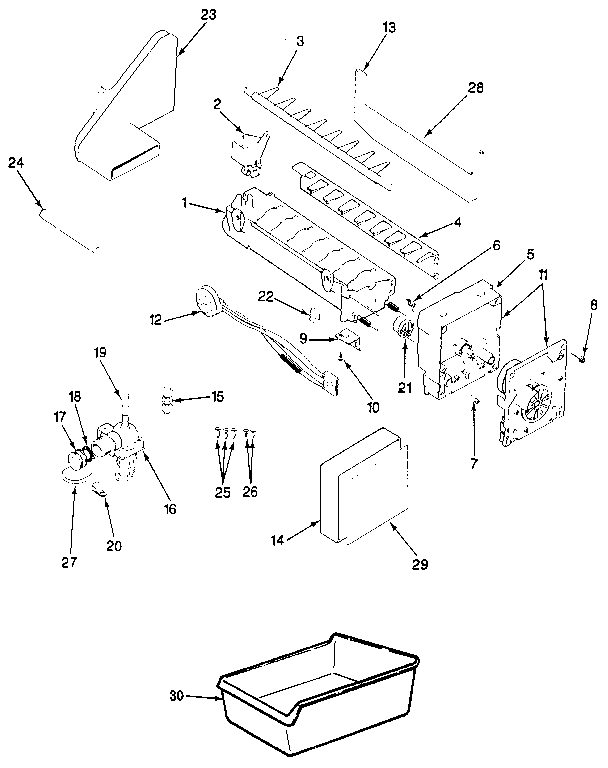 Jenn-Air JRT196B/MBJ55B optional ice maker kit diagram