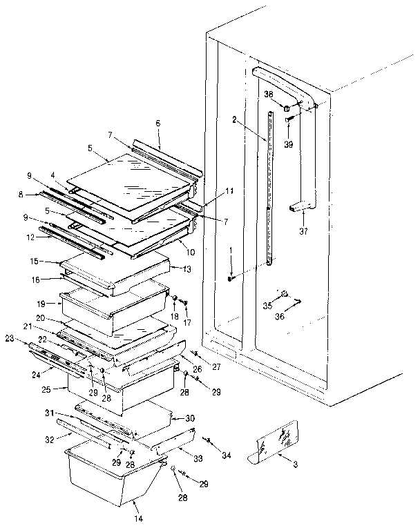 Jenn-Air JRSD246B/MBQ82A shelves & accessories diagram