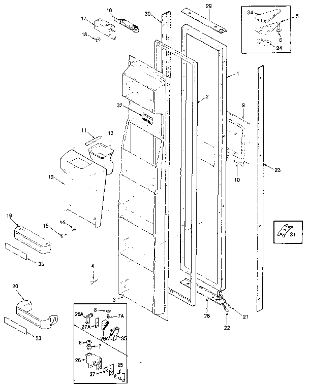 Jenn-Air JRSD246B/MBQ82A freezer door diagram
