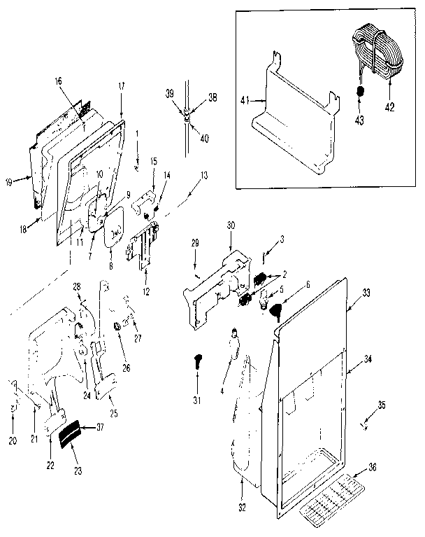 Jenn-Air JRSD246B/MBQ82A ice & water dispenser diagram