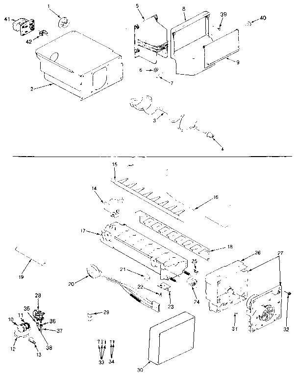 Jenn-Air JRSD246B/MBQ82A ice maker & bin diagram