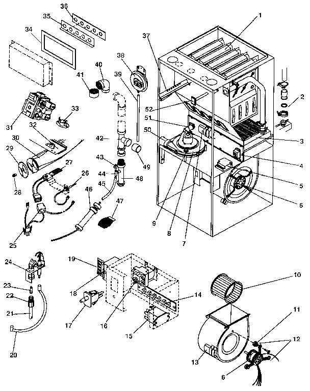 ICP NUGK100KH09 functional replacement parts diagram