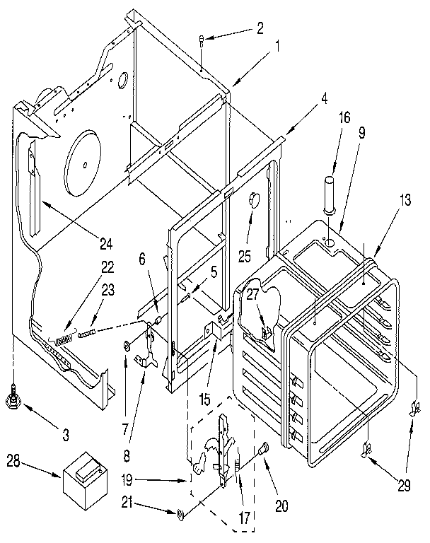 Whirlpool RF302BXXN2 oven diagram