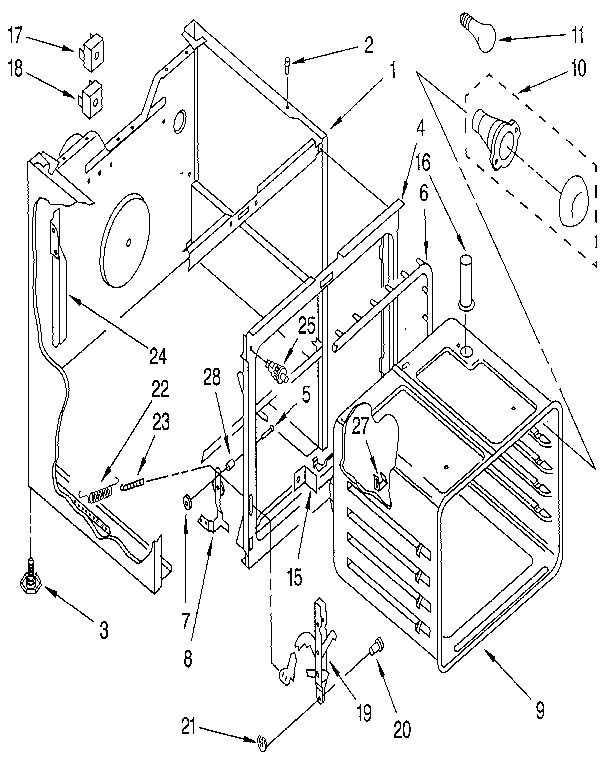 Whirlpool RF360BXXW3 oven diagram