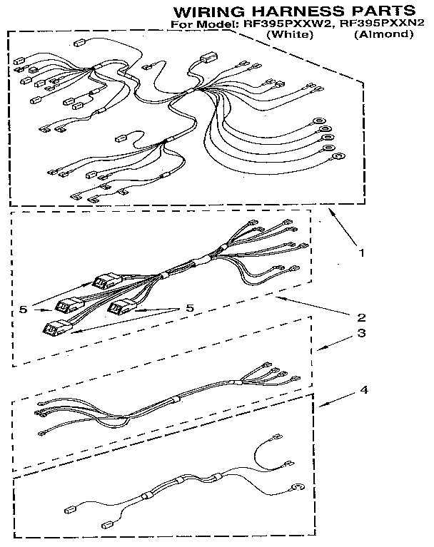 Whirlpool RF395PXXN2 wiring harness diagram