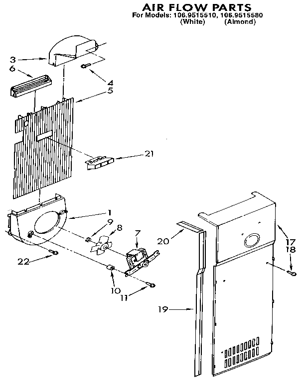 Kenmore 1069515580 air flow diagram
