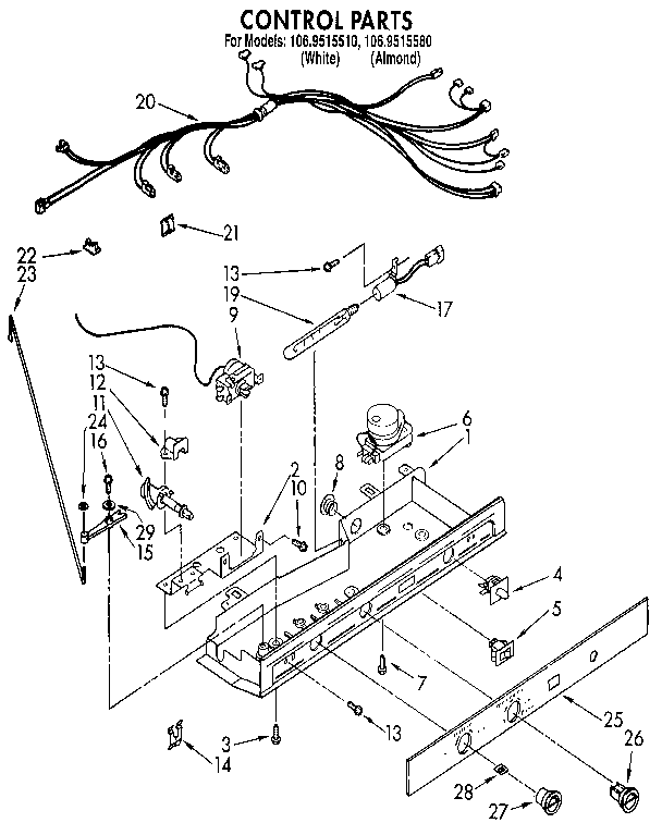 Kenmore 1069515580 control diagram