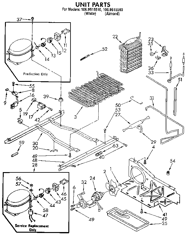 Kenmore 1069515580 unit diagram