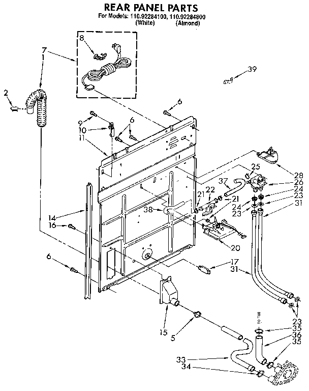 Kenmore 11092284100 rear panel diagram