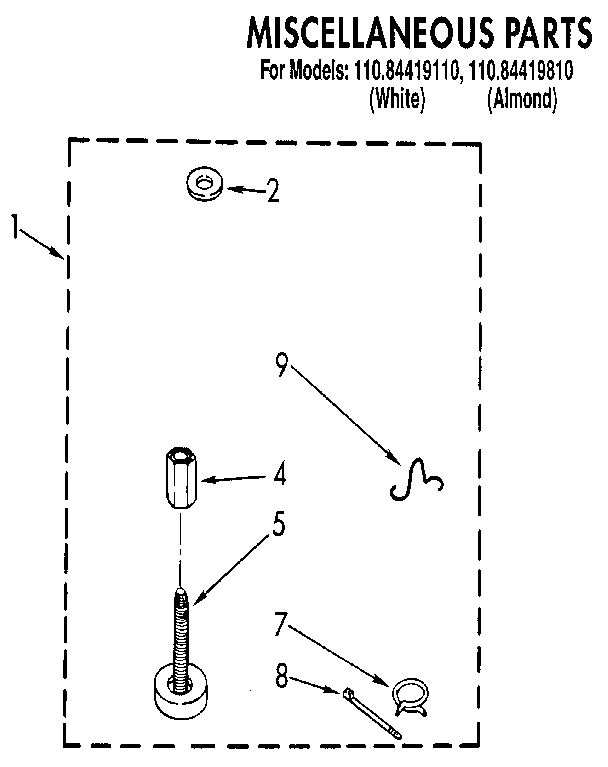 Kenmore 11084419110 miscellaneous diagram