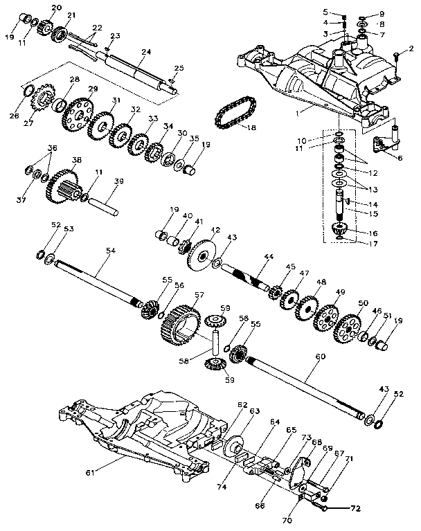 Footedana 4360-16 transaxle diagram