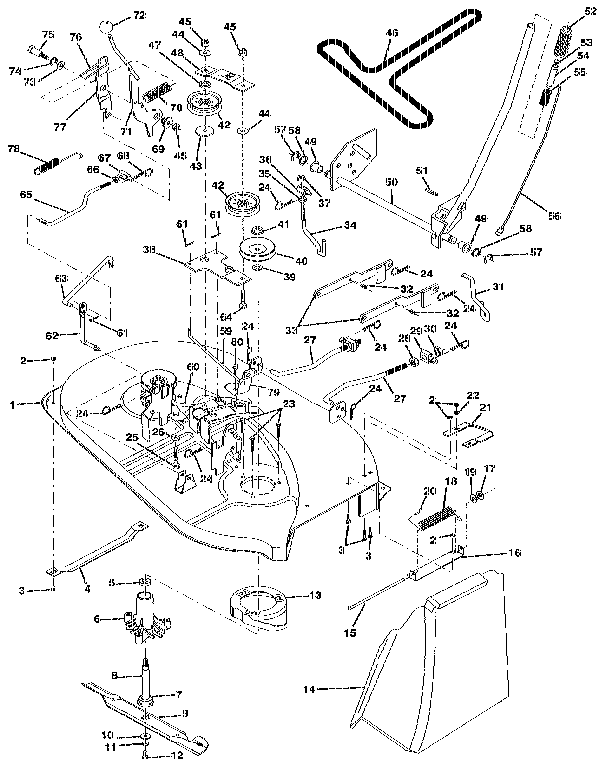 Craftsman 917254532 38" mower diagram