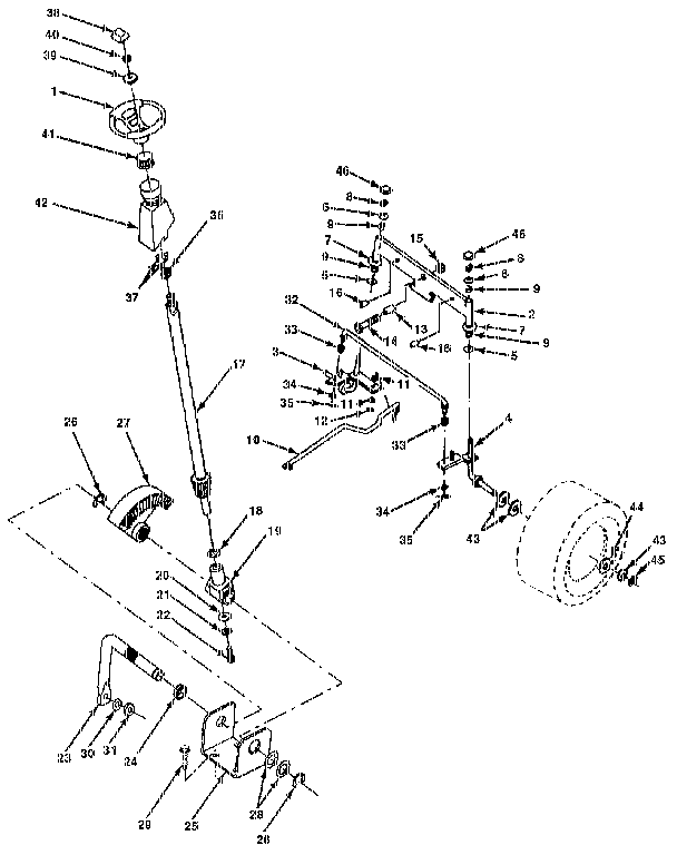 Craftsman 917255522 steering assembly diagram